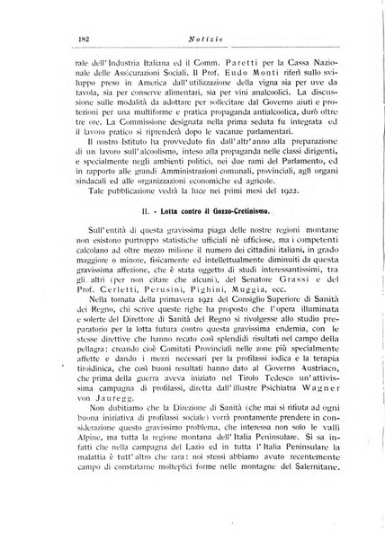 Note e riviste di psichiatria Manicomio provinciale di Pesaro