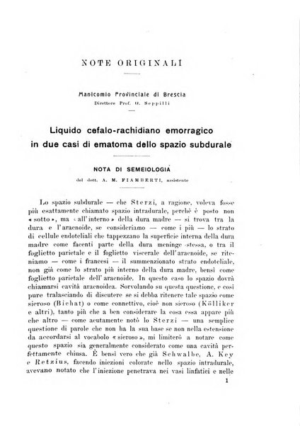 Note e riviste di psichiatria Manicomio provinciale di Pesaro