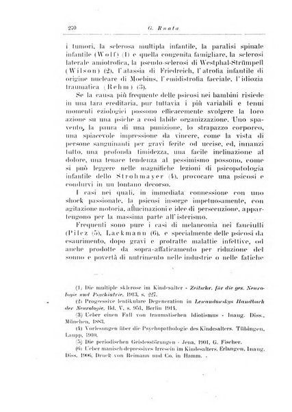 Note e riviste di psichiatria Manicomio provinciale di Pesaro