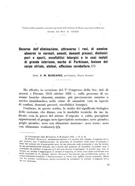 Note e riviste di psichiatria Manicomio provinciale di Pesaro