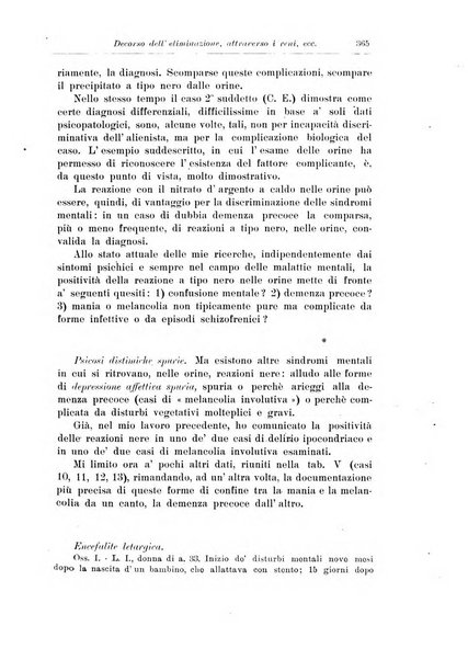 Note e riviste di psichiatria Manicomio provinciale di Pesaro