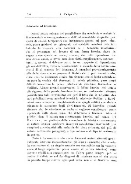 Note e riviste di psichiatria Manicomio provinciale di Pesaro