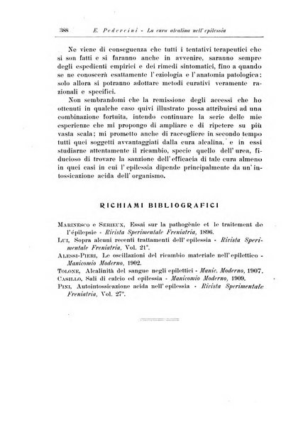 Note e riviste di psichiatria Manicomio provinciale di Pesaro