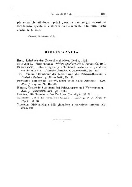 Note e riviste di psichiatria Manicomio provinciale di Pesaro