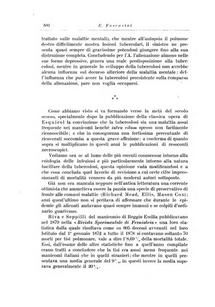 Note e riviste di psichiatria Manicomio provinciale di Pesaro