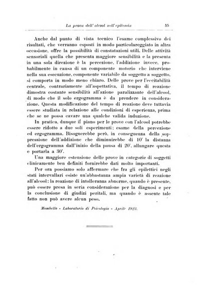 Note e riviste di psichiatria Manicomio provinciale di Pesaro