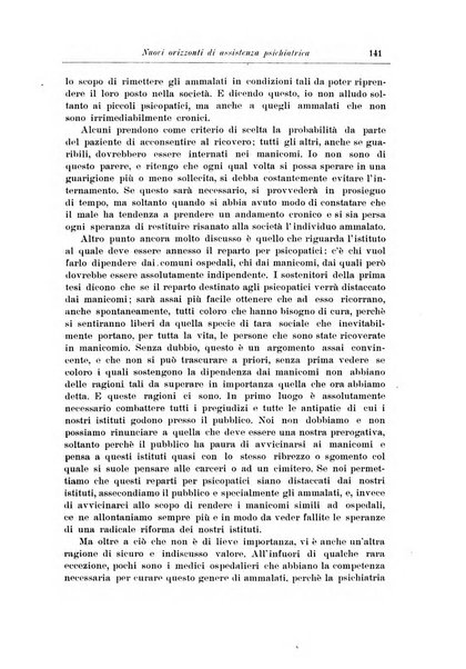 Note e riviste di psichiatria Manicomio provinciale di Pesaro