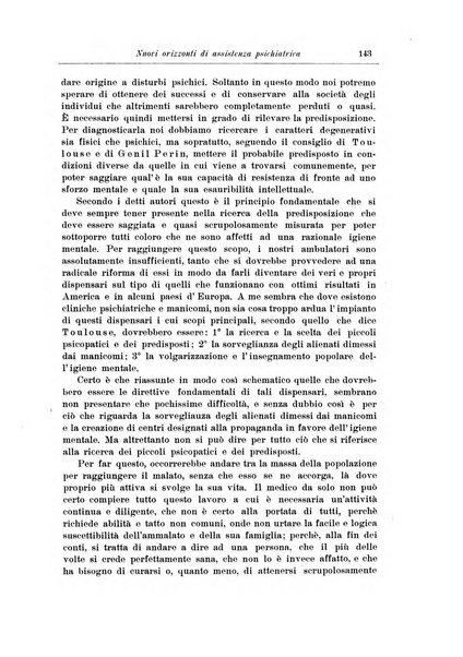 Note e riviste di psichiatria Manicomio provinciale di Pesaro