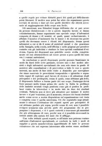 Note e riviste di psichiatria Manicomio provinciale di Pesaro