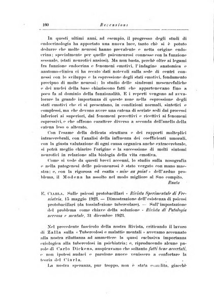 Note e riviste di psichiatria Manicomio provinciale di Pesaro