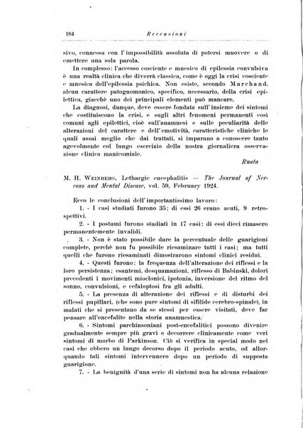 Note e riviste di psichiatria Manicomio provinciale di Pesaro