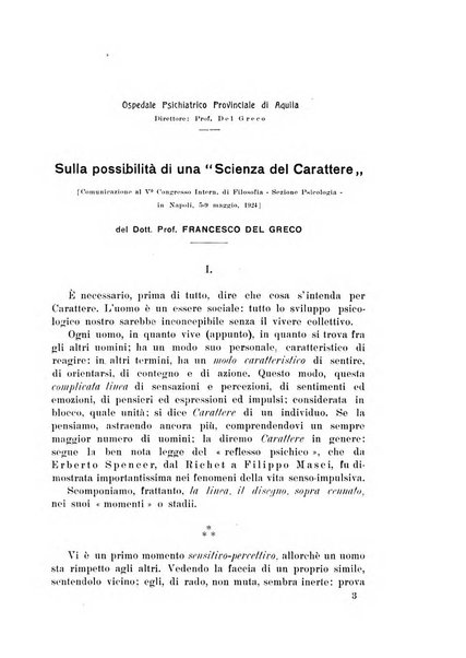 Note e riviste di psichiatria Manicomio provinciale di Pesaro