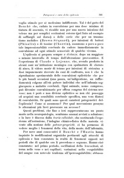 Note e riviste di psichiatria Manicomio provinciale di Pesaro