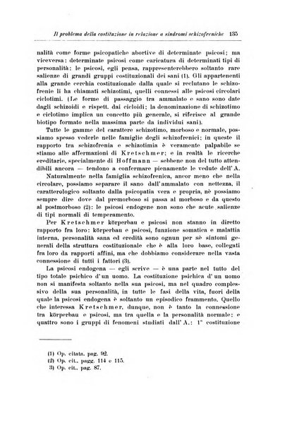 Note e riviste di psichiatria Manicomio provinciale di Pesaro