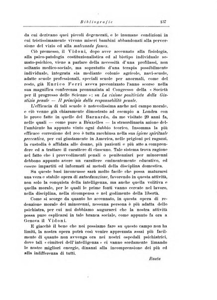 Note e riviste di psichiatria Manicomio provinciale di Pesaro