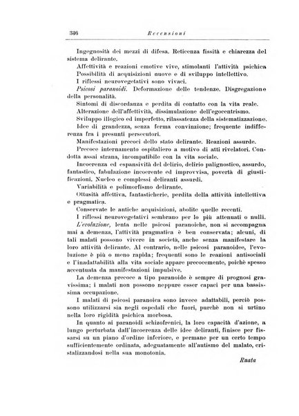 Note e riviste di psichiatria Manicomio provinciale di Pesaro