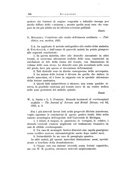 Note e riviste di psichiatria Manicomio provinciale di Pesaro