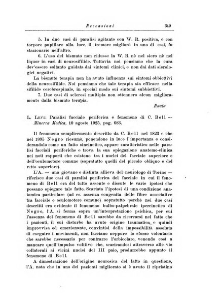 Note e riviste di psichiatria Manicomio provinciale di Pesaro