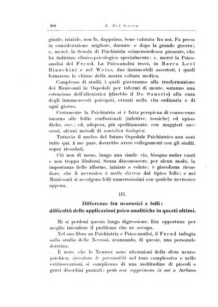 Note e riviste di psichiatria Manicomio provinciale di Pesaro