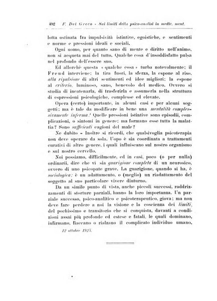 Note e riviste di psichiatria Manicomio provinciale di Pesaro