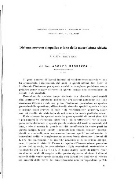 Note e riviste di psichiatria Manicomio provinciale di Pesaro