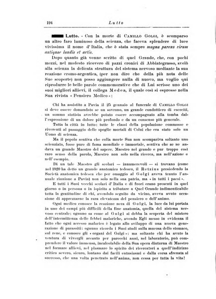 Note e riviste di psichiatria Manicomio provinciale di Pesaro