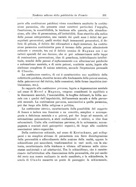 Note e riviste di psichiatria Manicomio provinciale di Pesaro