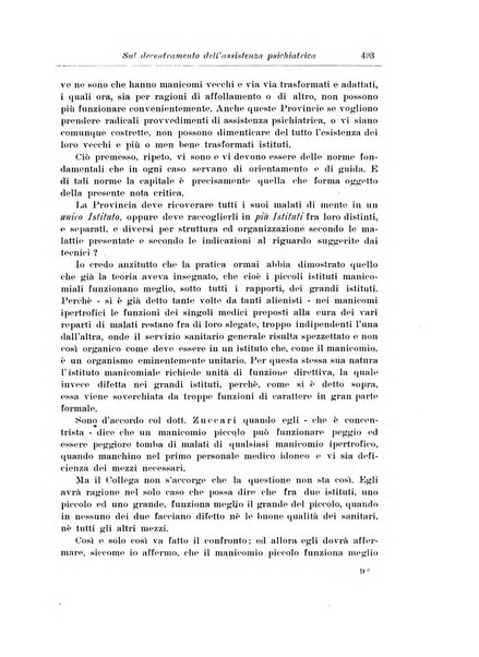 Note e riviste di psichiatria Manicomio provinciale di Pesaro