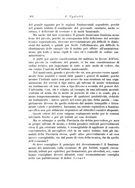 Note e riviste di psichiatria Manicomio provinciale di Pesaro