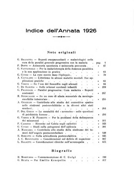 Note e riviste di psichiatria Manicomio provinciale di Pesaro