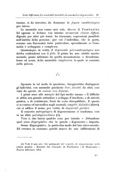 Note e riviste di psichiatria Manicomio provinciale di Pesaro