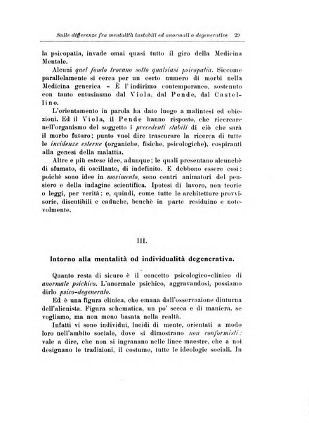 Note e riviste di psichiatria Manicomio provinciale di Pesaro