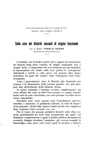 Note e riviste di psichiatria Manicomio provinciale di Pesaro