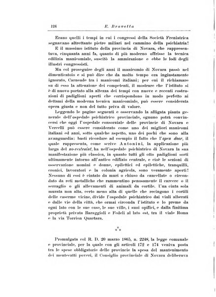 Note e riviste di psichiatria Manicomio provinciale di Pesaro