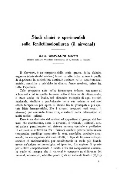 Note e riviste di psichiatria Manicomio provinciale di Pesaro