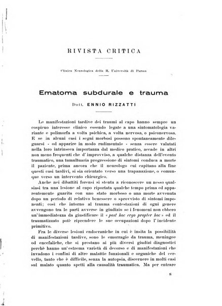 Note e riviste di psichiatria Manicomio provinciale di Pesaro