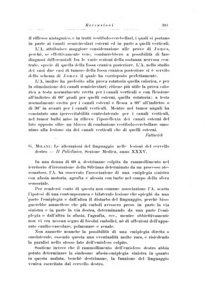 Note e riviste di psichiatria Manicomio provinciale di Pesaro