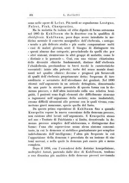 Note e riviste di psichiatria Manicomio provinciale di Pesaro