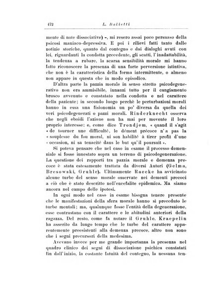 Note e riviste di psichiatria Manicomio provinciale di Pesaro