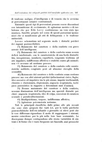 Note e riviste di psichiatria Manicomio provinciale di Pesaro