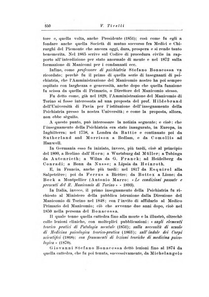 Note e riviste di psichiatria Manicomio provinciale di Pesaro