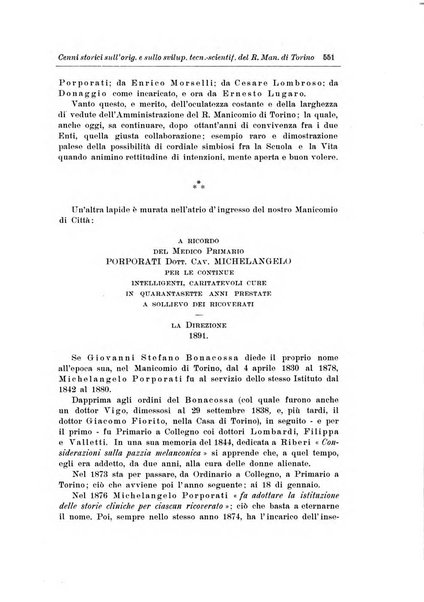 Note e riviste di psichiatria Manicomio provinciale di Pesaro