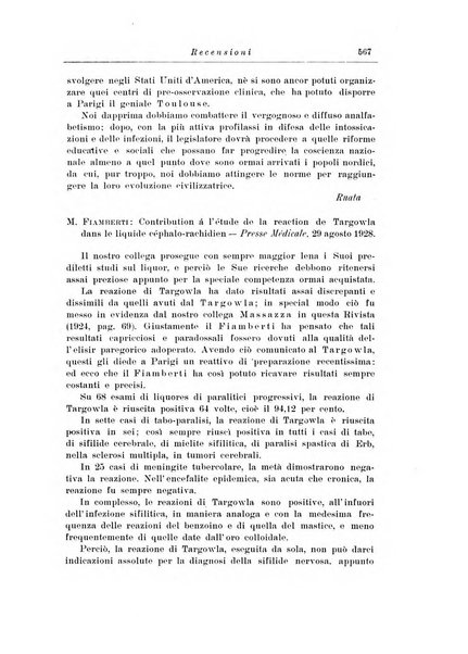 Note e riviste di psichiatria Manicomio provinciale di Pesaro