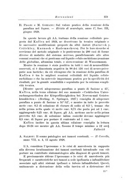 Note e riviste di psichiatria Manicomio provinciale di Pesaro