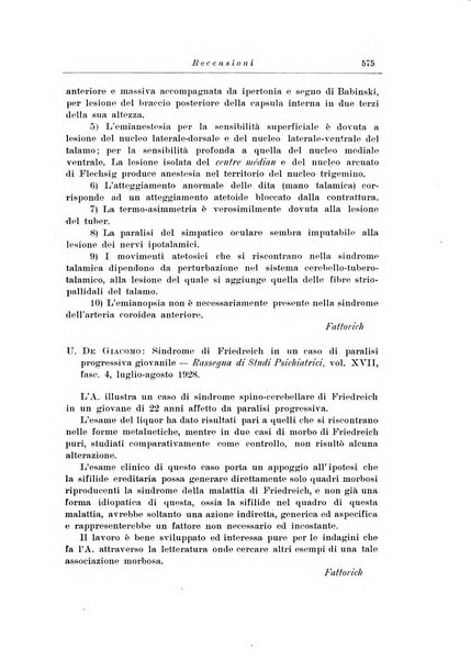 Note e riviste di psichiatria Manicomio provinciale di Pesaro