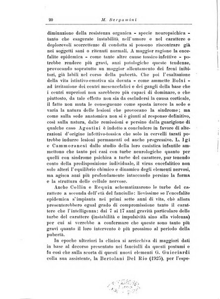 Note e riviste di psichiatria Manicomio provinciale di Pesaro