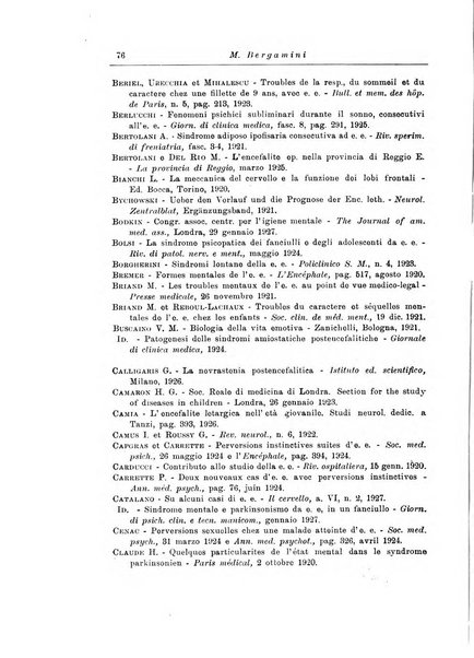 Note e riviste di psichiatria Manicomio provinciale di Pesaro