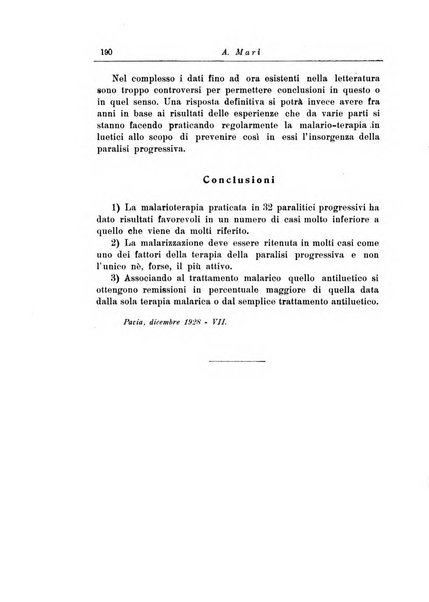 Note e riviste di psichiatria Manicomio provinciale di Pesaro