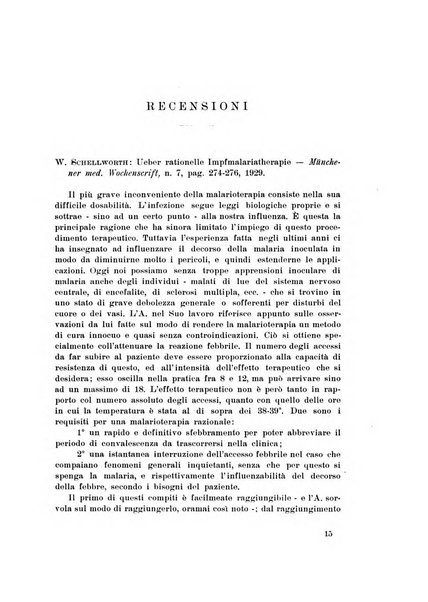 Note e riviste di psichiatria Manicomio provinciale di Pesaro