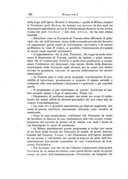 Note e riviste di psichiatria Manicomio provinciale di Pesaro